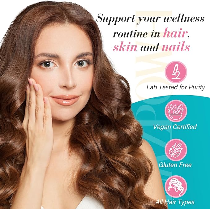 Biotin Gummies -Hair Skin and Nails Vitamins for Men & Women, Vegan Vitamin B7, Supports Hair Growth and Stronger Nails,90 Day Supply-Strawberry-180 Counts
