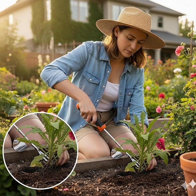 Weed Puller Tool, portable garden tool, Four-Tined Weeding Tool, Uprooting Weeding Tools, Crevice Weeder, Backyard Farming Weeding ，Weeding Equipment for Outdoor Camping ，Weed Removal Tool (style3)
