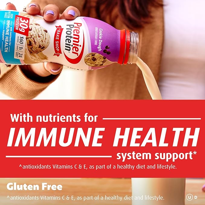 Premier Protein Shake, Cookie Dough, 30g Protein, No Added Sugar, 24 Vitamins & Minerals to Support Immune Health, 11.5 fl oz (24 Pack)
