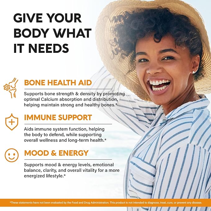 Vitamine D3 K2 - Vitamine D3 10000 UI & K2 sous forme de MK-7 120 mcg - Soutien immunitaire et de l'humeur, pour la santé des os et des dents - avec Magnésium, Zinc et Vitamine C & B12 - Haute biodisponibilité - Fabriqué aux États-Unis, 240 gélules