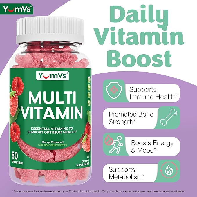 Multivitamin Gummies for Adults, Daily Gummy Vitamin for Women & Men, Immune Support Multivitamin Supplement, Ault Multi VIT Vitamin with Vitamins A, C, D, E, B-6, B-12, Zinc - 60 Gummies