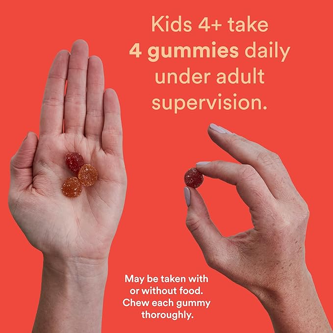 Gommes multivitaminées SmartyPants pour enfants : Huile de poisson Oméga 3 (EPA/DHA), Vitamine D3, C, Vitamine B12, B6, A, K et Zinc pour le soutien immunitaire, Biotine, Saveurs Raisin, Cerise et Baies, 120 unités (30 jours de provision)