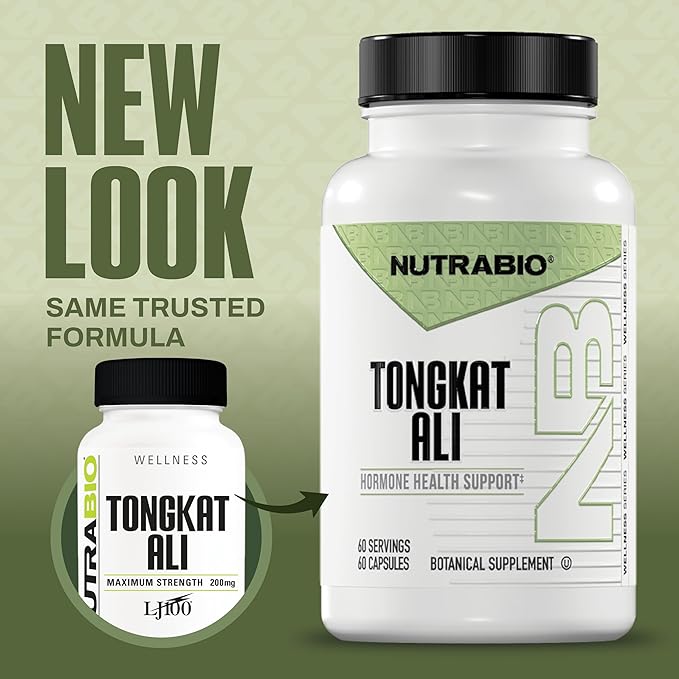 NutraBio Tongkat Ali Longjack 100 Complément - Soutien Naturel pour la Masse Musculaire, la Force, la Performance - Longjack Tongkat Ali pour Hommes - 200mg par Gélule, 60 Portions