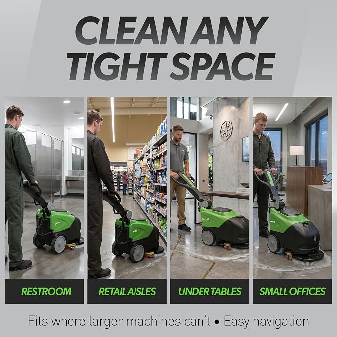 IPC Eagle EM14C Walk Behind Floor Scrubber - 110V-Powered | Commercial Auto Scrubber with 14" Cleaning Path