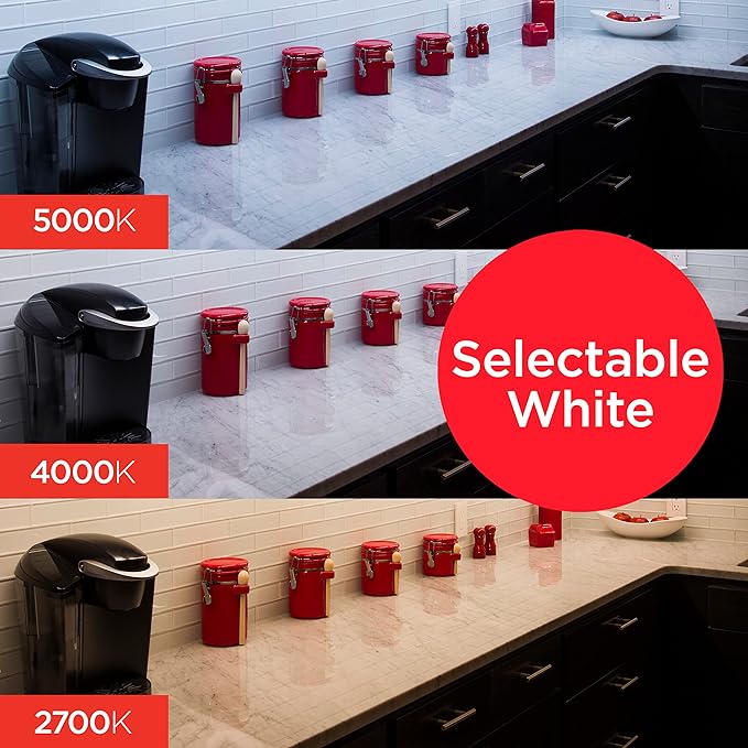 UltraPro 48 inch Hardwired Under Cabinet Lights, 3 Color Settings - 2700K/4000K/5000K - Warm White, Cool White, and Daylight, Under Cabinet Lighting, Dimmable Under Counter Lights for Kitchen, 45370