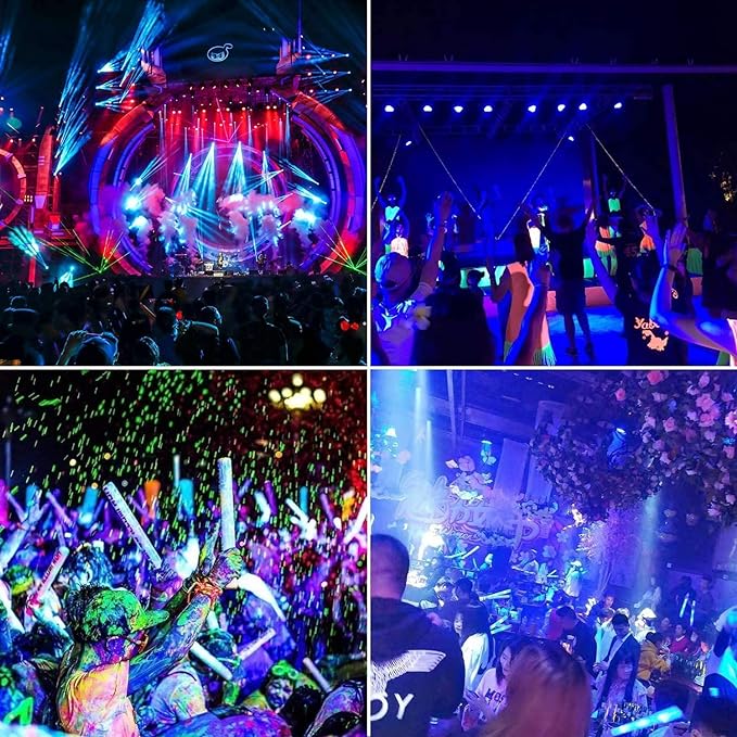XYCN 2 Pack 700W LED Black Lights, 395nm to 410nm Flood Blacklight Light with Plug,Outdoor IP66 Waterproof for Glow in The Dark, Dance Party, Stage Lighting, Body Paint, Fluorescent Poster, Neon Glow