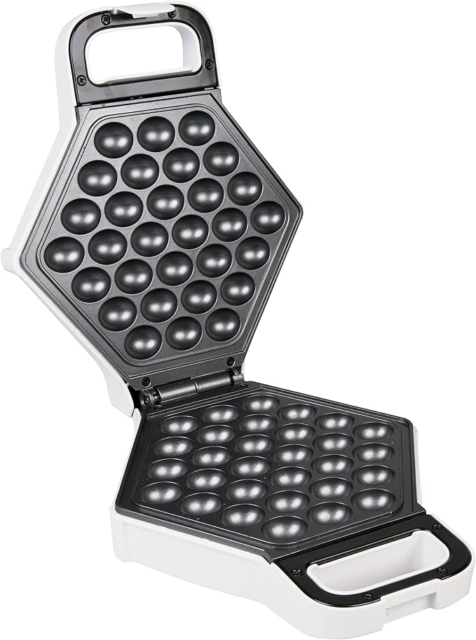 CucinaPro Bubble Waffle Maker, Electric Nonstick Hong Kong Egg Iron Griddle | Ready Indicator Light, Ready in under 5 Mins w Recipe Guide- Homemade DIY Ice Cream Cones- Special Breakfast or Dessert Gift