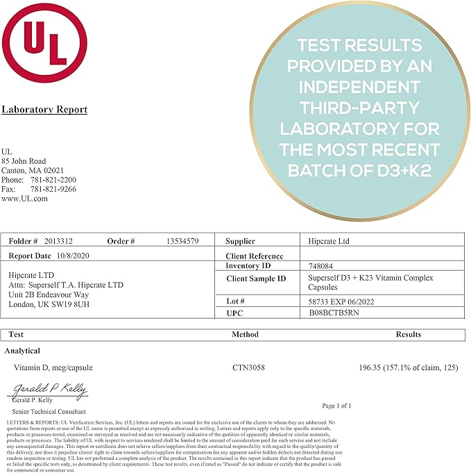 Gélules SuperSelf Vitamine D3 K2 - Vitamine D3 5000 UI et Vitamine K MK7 100mcg - 60 Gélules - Complément de Vitamine D végétarien fabriqué aux États-Unis - Vitamine D à haute dose pour les os, les muscles, les dents, le système immunitaire