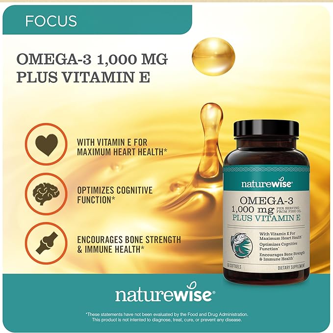 NatureWise Vitamine D3 5000 UI (125 mg) 360 capsules + Huile de poisson Oméga-3 1000 mg avec Vitamine E 180 capsules - Lot pour le soutien de l'immunité, des os et de la santé cardiaque - Sans gluten, sans OGM, gélatine Halal