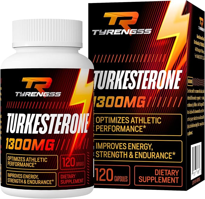 Testosterone Booster, Turkesterone Supplement 1300mg Ultra High Strength (Ajuga Turkestanica Extract Std. to 20% Testosterone), for Athletic Performance & Muscle Mass,120 Capsules