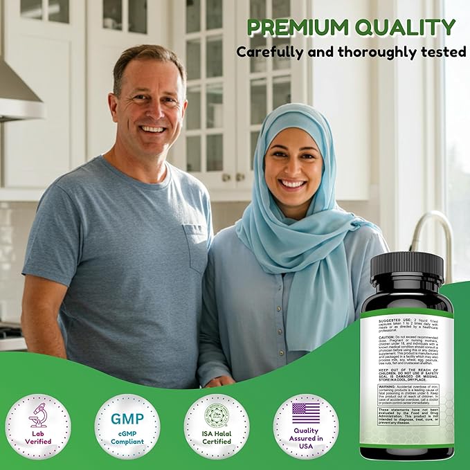 SHIFAA NUTRITION Halal Multivitamins for Women, Men & Adults, 30 Servings | Iron, Vitamin A, B6, B12, Biotin, Niacin, C, D3, E, Zinc, Calcium, Folic Acid, CoQ10 | Halal Vitamins