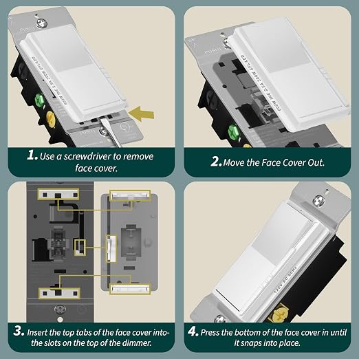TOPGREENER Digital Dimmer Paddle Light Switch for Dimmable 300W LED/CFL Lights, Single Pole/3-Way, Modern Upgrade,LED Slide Dimmer, Wall Plate Included, UL Listed, White,10 Pack