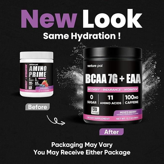 Sugar Free 7g BCAA + EAA Powder | Supports Muscle Recovery, Growth, Strength & Endurance – 11 Essential Amino Acids with L-Glutamine, Caffeine, Vitamin & Electrolyte for Energy & Hydration