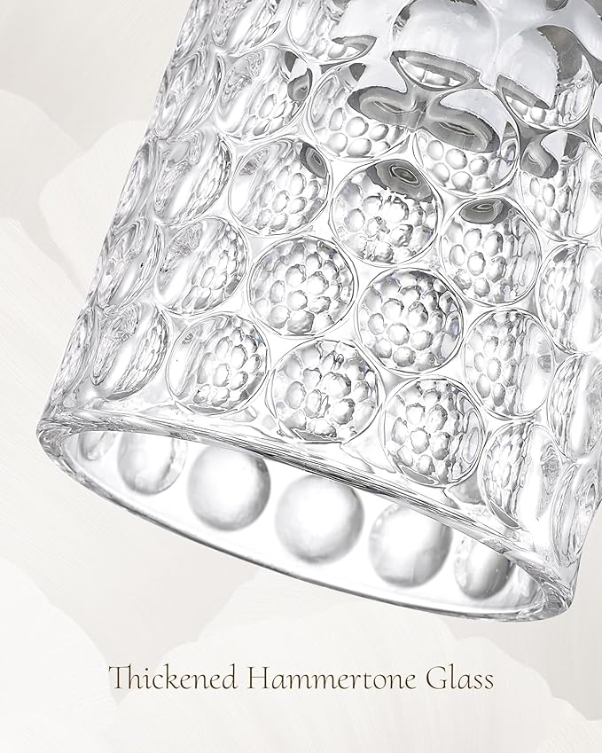 FEMILA Gold Pendant Light, 4" Pendant Light Fixtures, Kitchen Island Lighting, Hammered Glass, E26 Base, 4FY86MIL BG