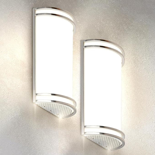 ASD Indoor LED Wall Sconce Lights - 14 Inch 20W Brushed Nickel Modern LED Wall Sconces Hardwired - ETL Dimmable 3000K 4000K 5000K Adjustable Sconce Light Fixture for Bedroom, Hallway, 2 Pack