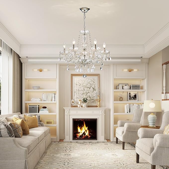 Crystal Chandelier Light Fixture, Modern K9 Crystal Chandelier Dining Room Light Fixture, Crystal Pendant Ceiling Light for Bedroom Modern Lighting Fixture for Living Room Kitchen Island Hallway