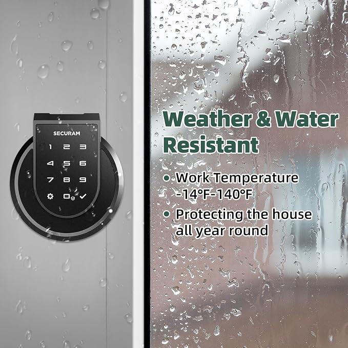 SECURAM Smart Lock Touch - Fingerprint & WiFi Smart Door Lock, Keyless Entry with App Control, Bluetooth Electronic Deadbolt, Compatible with Alexa & Google Home, Keypad Code, Black