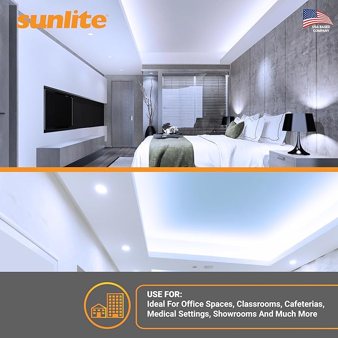 Sunlite Compact Fluorescent PLD 4-Pin Double U-Shaped Twin Tube, 18 Watts, 120 Volts, 1080 Lumens, 5000K Daylight, 4-Pin G24q2 Base, 10 Pack