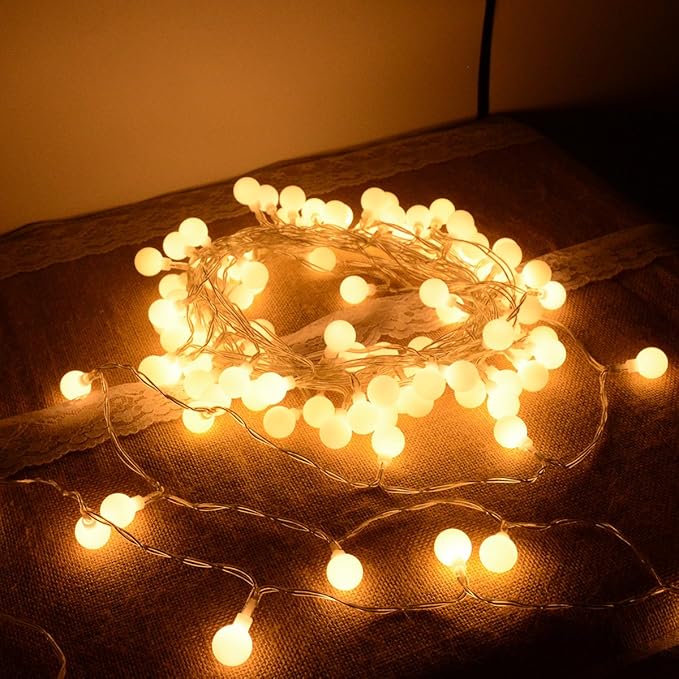 Battery Operated Fairy Light, Battery Powered Globe Lights for Wedding Christmas Tree Decoration(Warm White,50LEDs)
