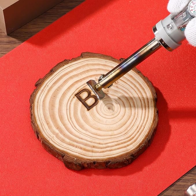 Tudomro 1/2" 26 Pcs Mini Burning Letter Kit with Electric Branding Iron for Wood Hats Leather Alphabet Branding Iron for BBQ Steak Bread DIY Craft Wedding Birthday Gifts