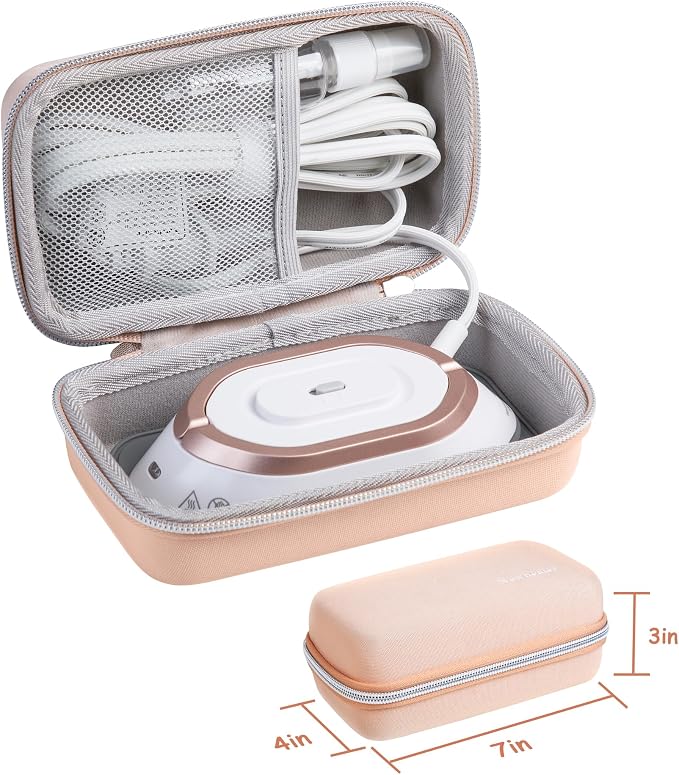 Newbealer Travel Iron Set, 100-240V Mini Dry Iron for Clothes (No Steam) | Max 300W, Heats in 60s, 302℉ Ceramic Soleplate, Handy Heat Press, 0.8lbs Lightweight for Quick Touch-ups, Gold with Hard Case