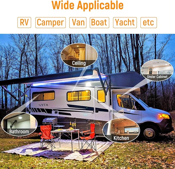 8 Pack 12 Volt LED Puck Light 2.75” RV Recessed Mount Ceiling Light for Camper Van Truck Boat Interior Ceiling Kitchen Cabinet Lighting CRI 93 (Pearly White/Cool White)
