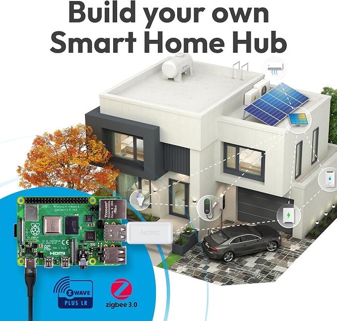 Z-Stick 10 Pro - Zigbee 3.0 & Z-Wave 800 Series USB Adapter - Works with HomeAssistant - Zigbee2MQTT - Z-Wave Controller - Z-Wave Long Range - Up to 1 Mile Wireless Range - cloudfree