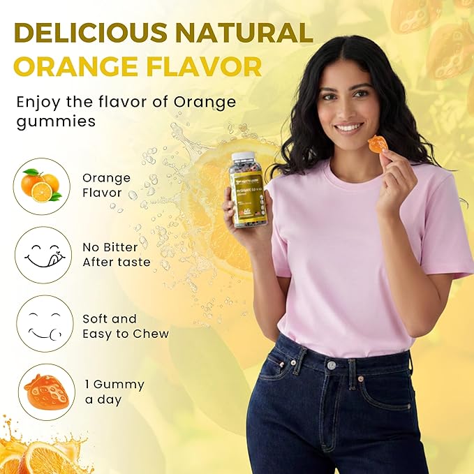 Gummies Vitamine D3 K2 pour Adultes – 60 Gummies Végans à l'Orange | 400 UI (10 mcg) D3 + 55 mcg Vitamine K2 MK-7 | Emballées Individuellement, Sans Gélatine, Sans Gluten, Sans OGM | Certifié Halal