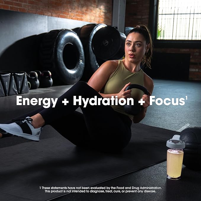 Optimum Nutrition Amino Energy Powder Plus Focus, with BCAA, Electrolytes, and Caffeine, Sunkissed Citrus, 30 Servings (Packaging May Vary)