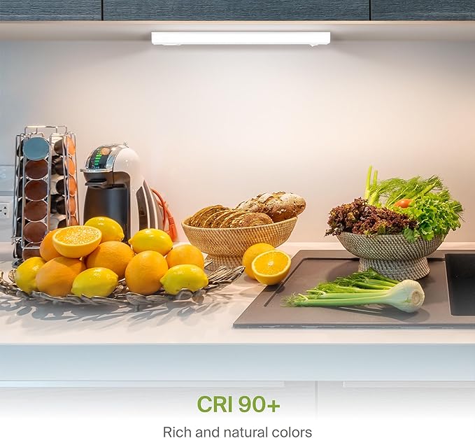 ASD LED Under Cabinet Lighting Hardwired, 12 Inch 5W 2700K-5000K Selectable, 442LM, CRI90+, Direct Wire Linkable Under Counter Lights for Kitchen, Dimmable Under Cabinet Lights, White, UL, 20 Pack