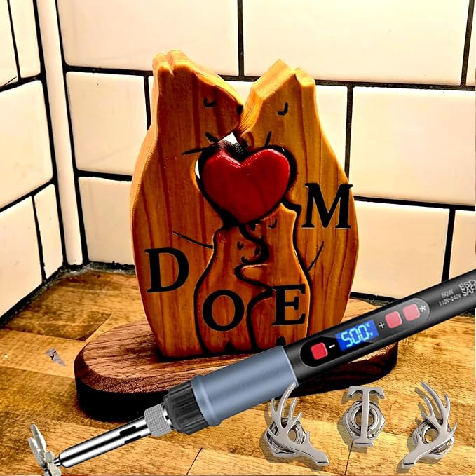 28 Pcs Mini 5/8'' Electric Branding Iron with Temperature Display – Adjustable Heat Control for Wood, Leather, Food (Cake/Steak) – Safe & Easy DIY, BBQ, Crafting Gift (28 Pcs)