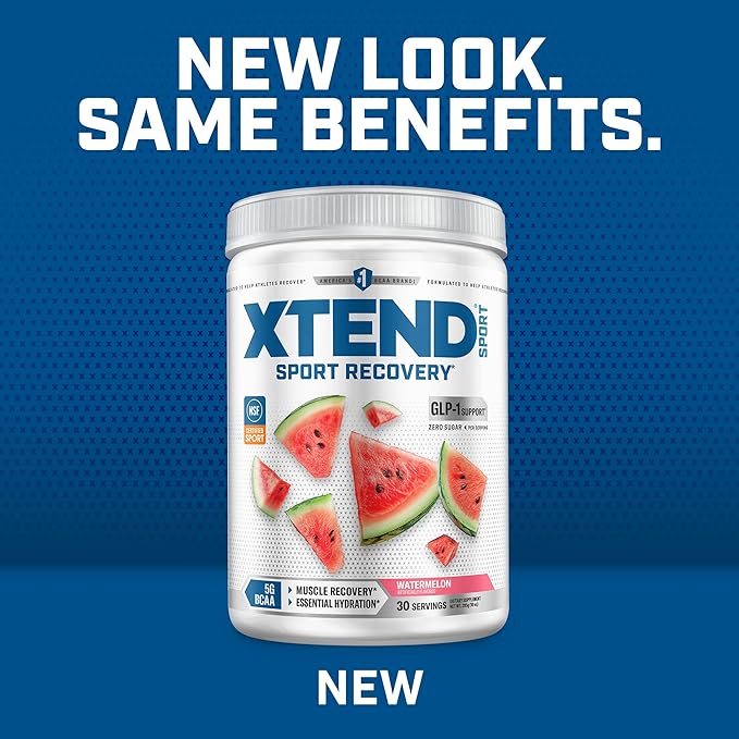 Xtend Sport BCAA Powder Watermelon - Electrolyte Powder for Recovery & Hydration with Amino Acids - 30 Servings
