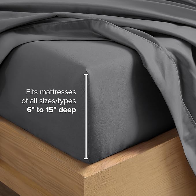 Bare Home RV Bunk Sheet Set - 1800 Ultra-Soft Microfiber RV Bunk Bed Sheets - Double Brushed - Deep Pockets - Easy Fit - 3 Piece Set - Bedding Sheets & Pillowcases (RV Bunk (30x75), Grey)