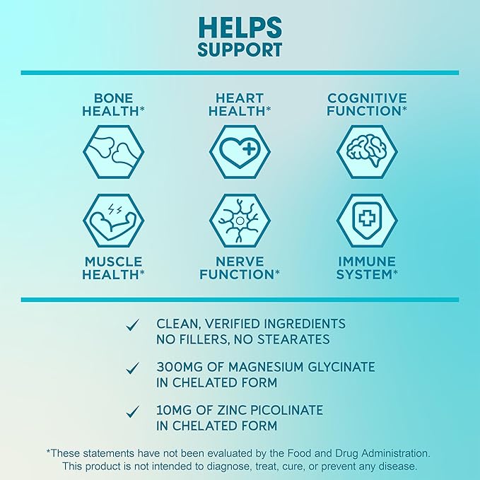 BioEmblem Glycinate de magnésium avec zinc et vitamine D3 K2