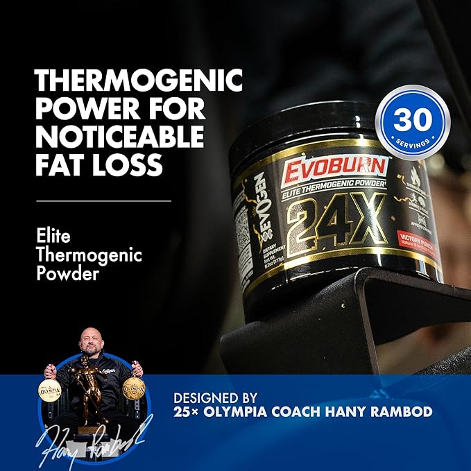 Evogen Evoburn - Thermogenic Fat Burner for Men & Women | Energy, Focus, & Appetite Control | Advanced Metabolism Booster Fat Burner Formula with MitoBurn & Caffeine | Victory Punch | 30 Servings