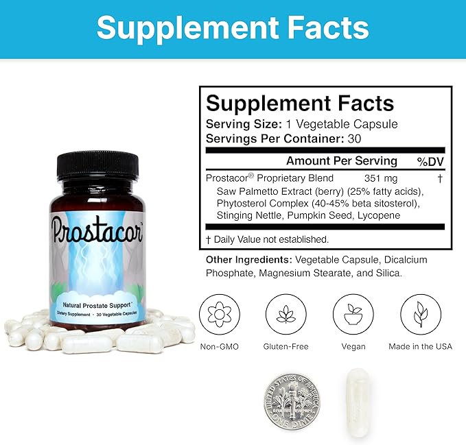 Complément Naturel de Soutien de la Prostate - Sans OGM, Végan, Sans Gluten