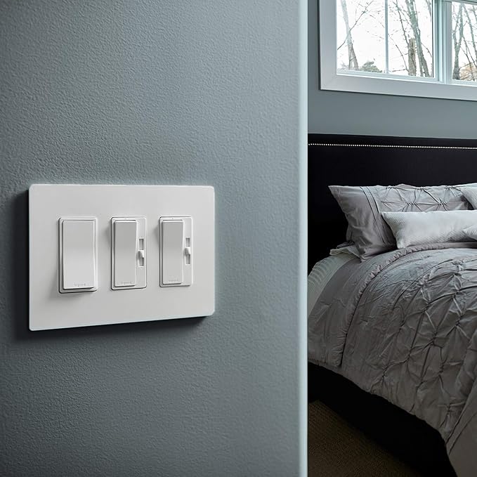 Legrand Radiant CFL/LED Dimmer Light Switch, Single-Pole/3-Way with Locator Light, 0-10V, RHCL453PW3PKCC4, White, 3-Pack