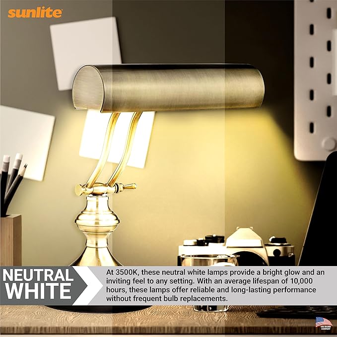 Sunlite FT24DL/835 Plug-in Twin Tube Compact Fluorescent Lamp, FT 4-Pin, 24 Watts, 1800 Lumens, 3500K Neutral White, 4-Pin (2G11) Base, 120 Volts, 10 Pack