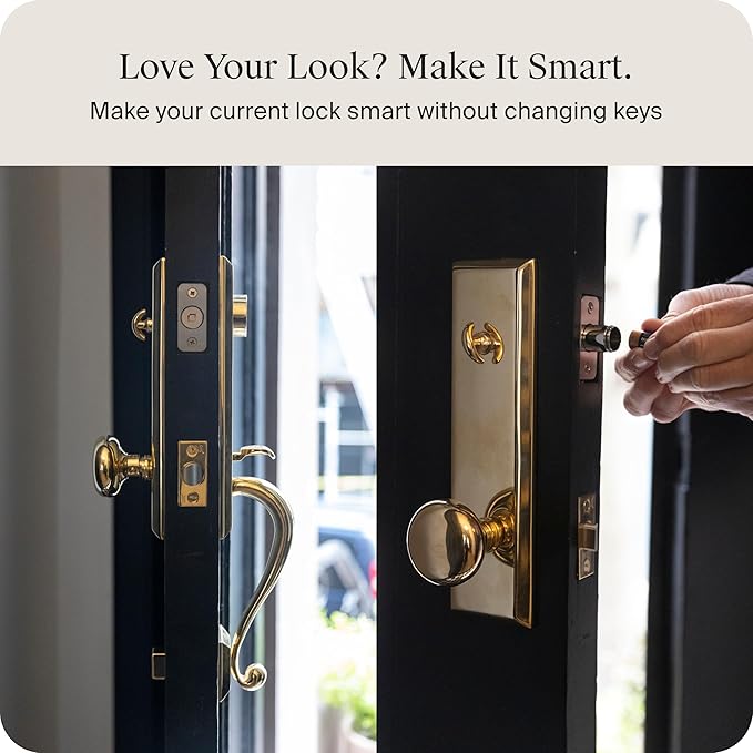 Level Bolt Smart Deadbolt - Make Your Lock Smart Without Changing Keys or Hardware - Matter-Over-Thread - Keyless & Remote Access via Apple, Alexa, Google Home, SmartThings