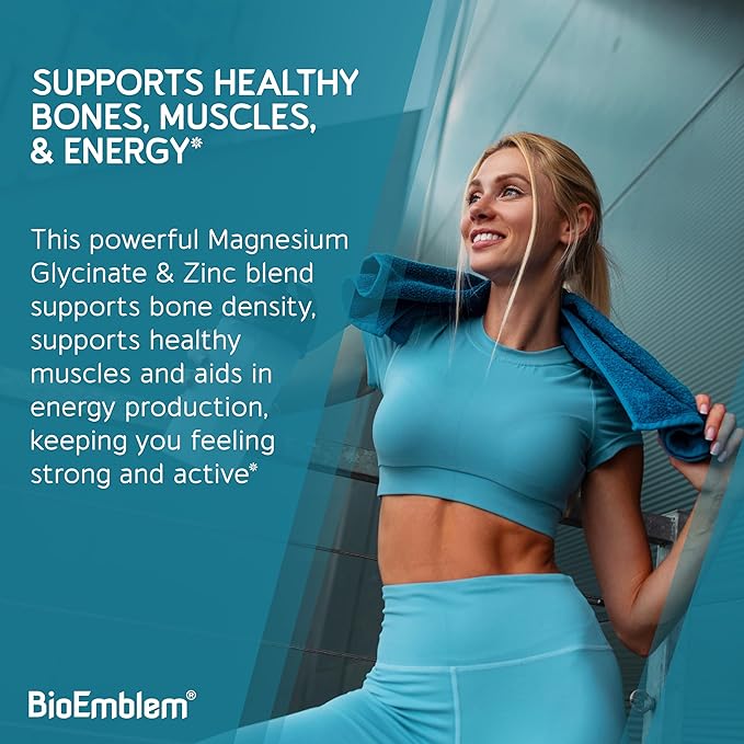 BioEmblem Glycinate de magnésium avec zinc et vitamine D3 K2