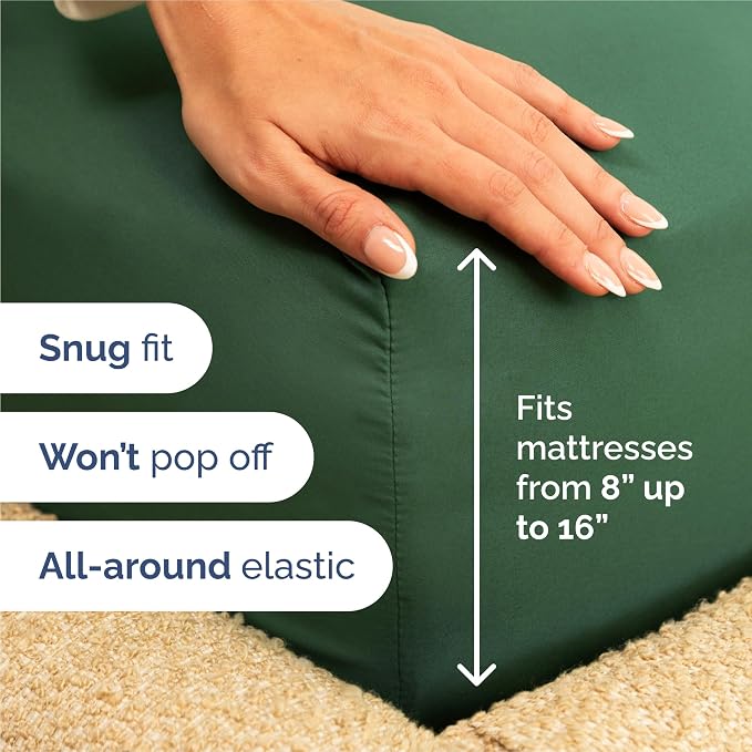 King 6 Piece Sheet Set - Comfy Breathable & Cooling - Ultra Soft Hotel Luxury Bedding Set w/ 8-16 Inch Deep Pockets - 1 Flat & 1 Fitted Sheet & 4 Pillowcases - Cozy, Wrinkle Free & Easy Care - Emerald