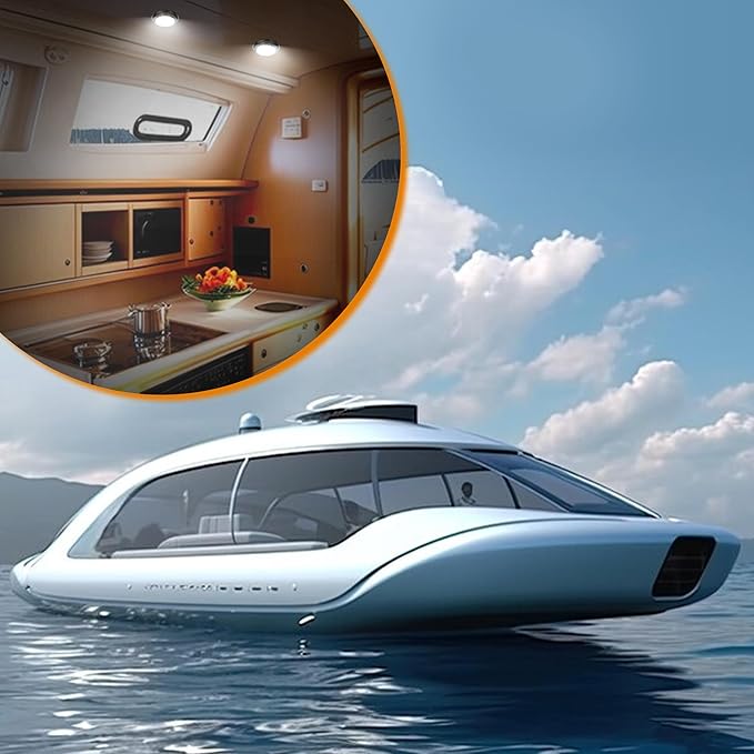 RVZONE Marine Boat Dome Light 12V LED Boat Interior Lights with Toggle Switch 5.5" LED Boat Cabin Light with Stainless Steel Surface Mount