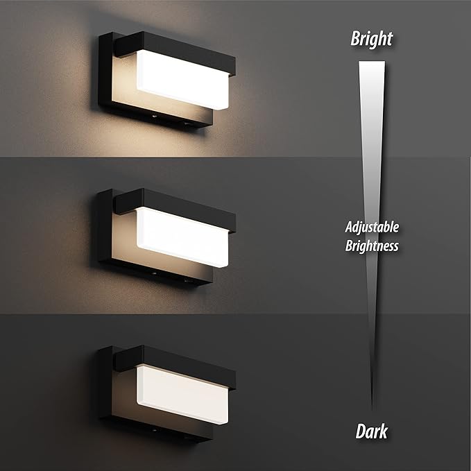 Wall Sconce Black Wall Light with On/Off Switch 8 inch LED Wall Lamp Acrylic Lampshade 4000K Sconce Wall Lighting