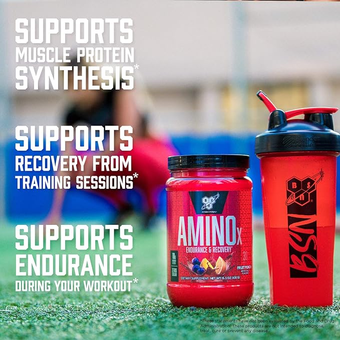 BSN Amino X Muscle Recovery & Endurance Powder with BCAAs, 10 Grams of Amino Acids, Keto Friendly, Caffeine-Free, Support Endurance, Zero Sugar, Blue Raz, 30 servings, 15.34 Ounce (Packaging May Vary)