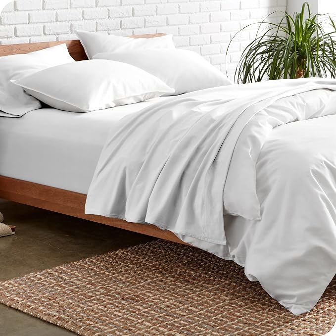 Bare Home Split King Sheet Set - 1800 Ultra-Soft Microfiber Bed Sheets - Double Brushed - Deep Pockets - Easy Fit - 5 Piece Set - Bedding Sheets & Pillowcases (Split King, White)