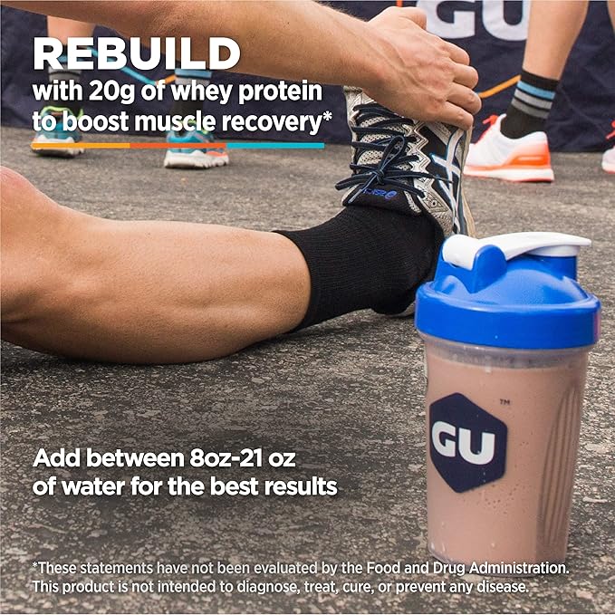 GU Energy Roctane Ultra Endurance Protein Recovery Drink Mix, Gluten-Free and Kosher Dairy, Recovery Support After Any Workout, 10 Packets, Vanilla Bean