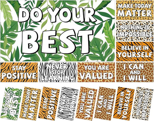 Wiooffen 8Pcs Fluorescent Light Covers for Classroom Ceiling Light 4x2Ft Positive Magnetic Lights Cover Filter Easy Install for Back to School Office Hospital Ceiling Supply (Animal Print)