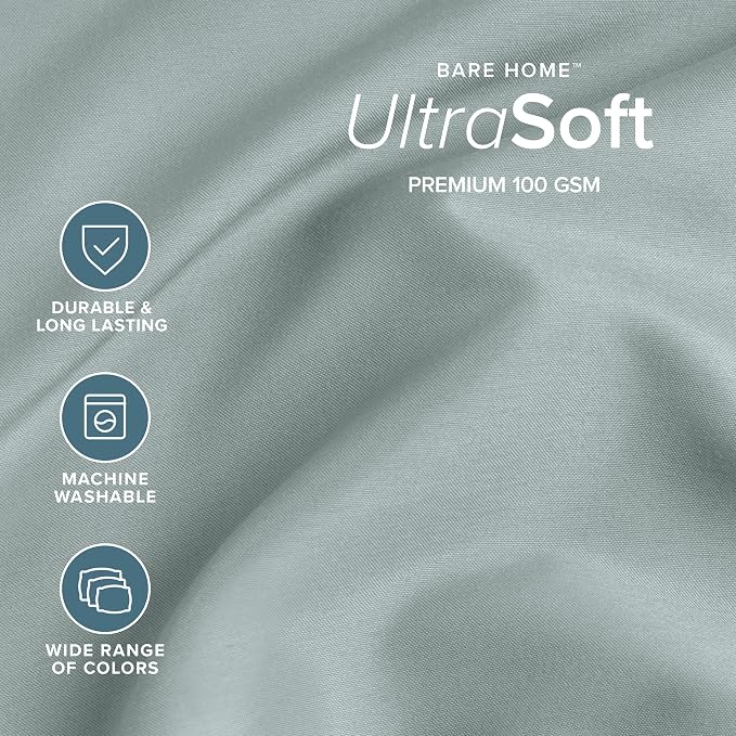Bare Home Twin XL Sheet Set - 1800 Ultra-Soft Microfiber Twin Extra Long Bed Sheets - Double Brushed - Deep Pockets - Easy Fit - 3 Piece Set - Bedding Sheets & Pillowcases (Twin XL, Sea Spray)