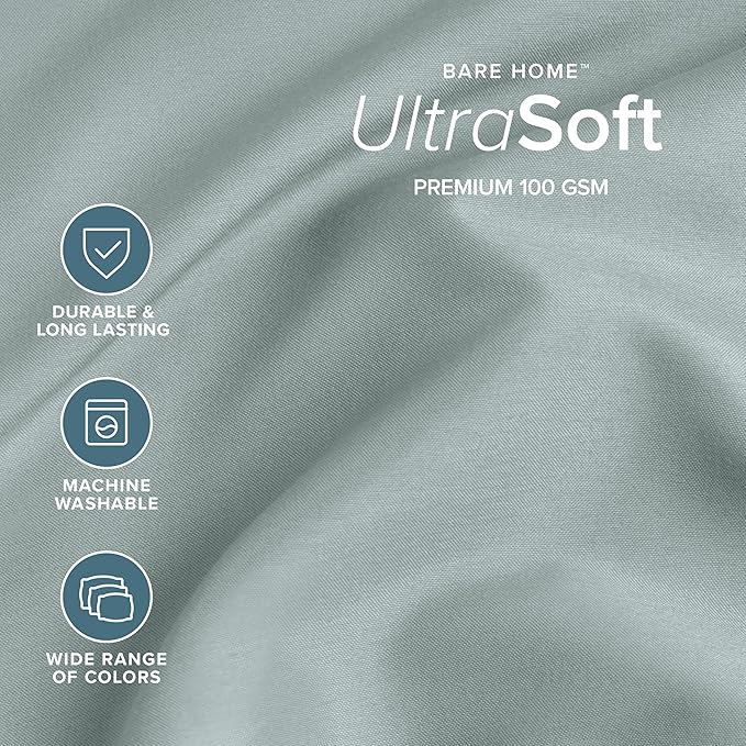 Bare Home Split Head Flex King Sheet Set - 1800 Ultra-Soft Microfiber Bed Sheets - Double Brushed - Deep Pockets - Easy Fit - 4 Piece Set - Bedding Sheets & Pillowcases (Sea Spray)