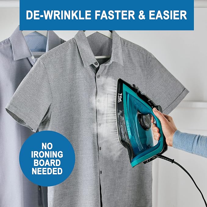 T-Fal Ultraglide Steam Iron for Clothes Durilium Soleplate, Precision Tip, Anti-Drip, Auto-Off 1800 Watts Ironing, Steaming FV5841U0 (Pack of 3)